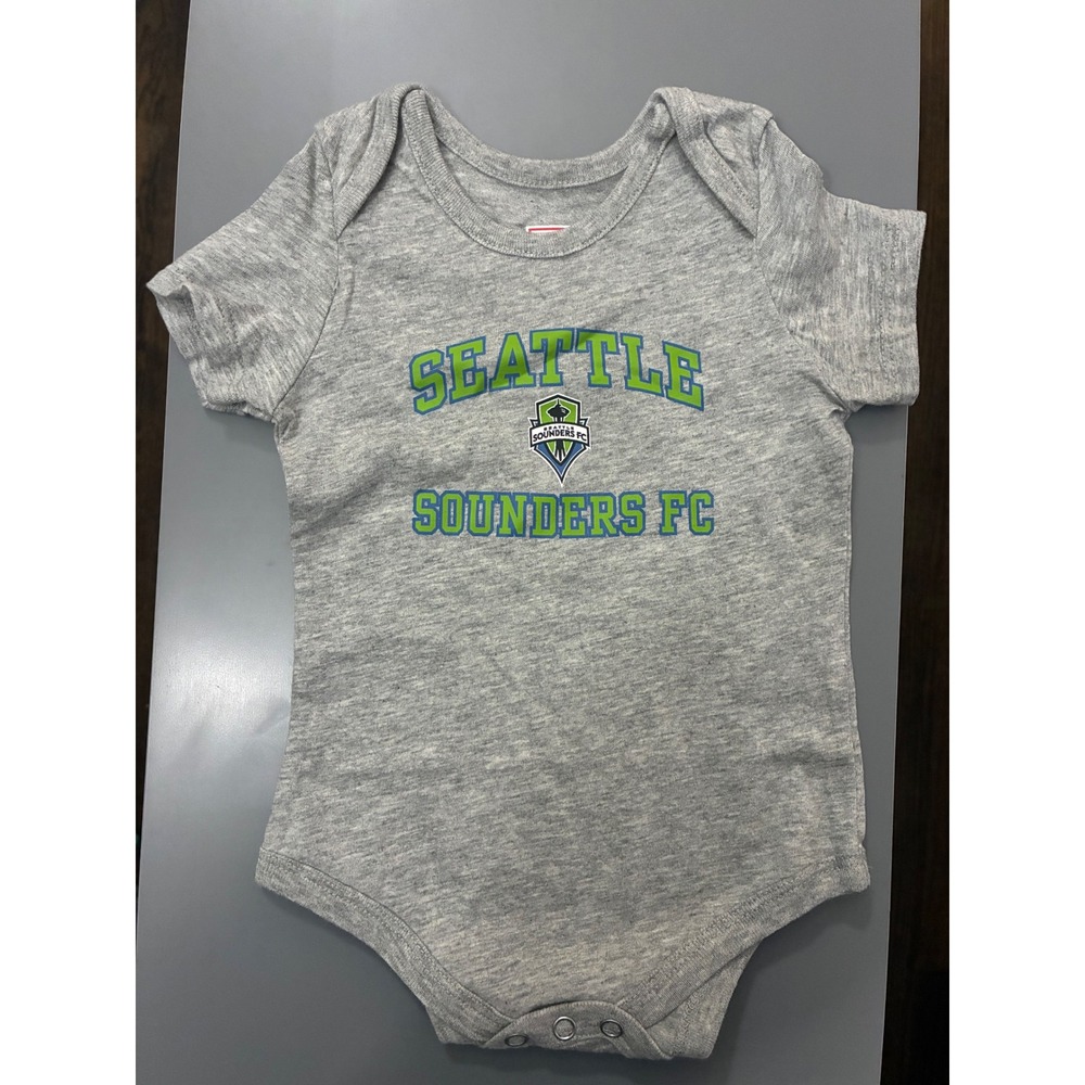 MLS Seattle Sounders FC Infant Bodysuit Heather Gray 3 Months One Piece Baby
